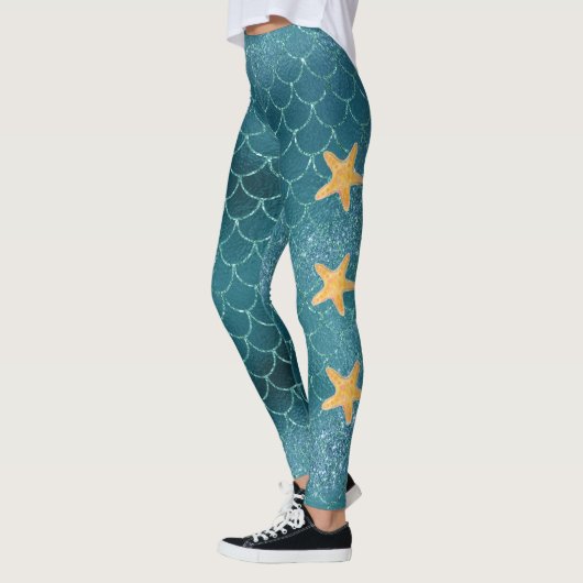 Mermaid Scales Blue Leggings (Links)