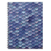 Mermaid Scales Blue Notizbuch Notizblock (Vorderseite)
