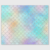 Mermaid Scales Blue Ocean Geschenkpapier (Flach)