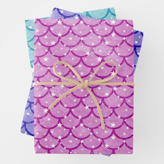 Mermaid Scales Design Wrapping Paper Set Geschenkpapier Set (Beispiel)