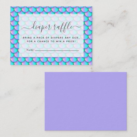 Mermaid Scales Diaper Raffle Begleitkarte (Vorne/Hinten)