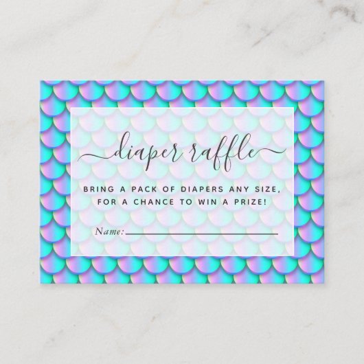 Mermaid Scales Diaper Raffle Begleitkarte (Vorderseite)