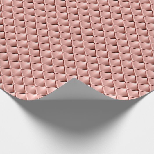 Mermaid Scales Dragon Skin Pink Rose Gold Geschenkpapier (Ecke)