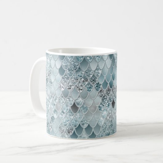 Mermaid Scales Glam #13 (Imitate Glitzer) #decor # Kaffeetasse (Vorderseite Links)