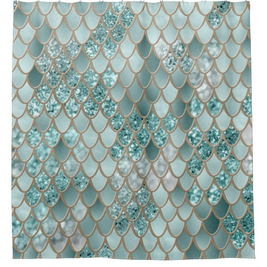Mermaid Scales Glam #4 (Imitate Glitzer) #decor #a Duschvorhang (Vorderseite)