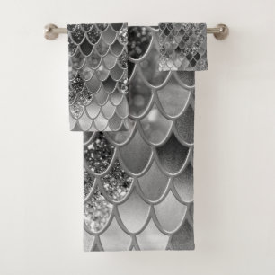 Mermaid Scales Glam #6 (Imitate Glitzer) #decor #a Badhandtuch Set