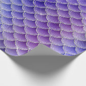 Mermaid Scales Glitzer Gray Blue Indigo Lila Geschenkpapier (Ecke)