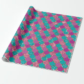 Mermaid Scales Glitzer Violet Fuchsia Aquamarine R Geschenkpapier (Ungerollt)