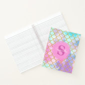 Mermaid Scales Gold Glitzer Muster rosa Monogramm Notizblock (Innenseite)