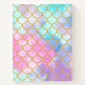 Mermaid Scales Gold Glitzer Muster rosa Monogramm Notizblock (Rückseite)