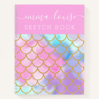 Mermaid Scales Gold Glitzer Muster Sketch Buch