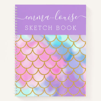 Mermaid Scales Gold Glitzer Sketch Buch