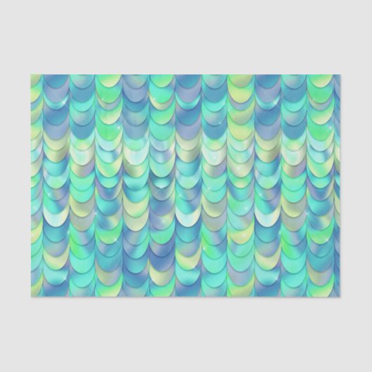 Mermaid Scales Green Iridescent Metallic Seidenpapier (Vorderseite)