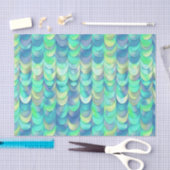 Mermaid Scales Green Iridescent Metallic Seidenpapier (Handwerk)