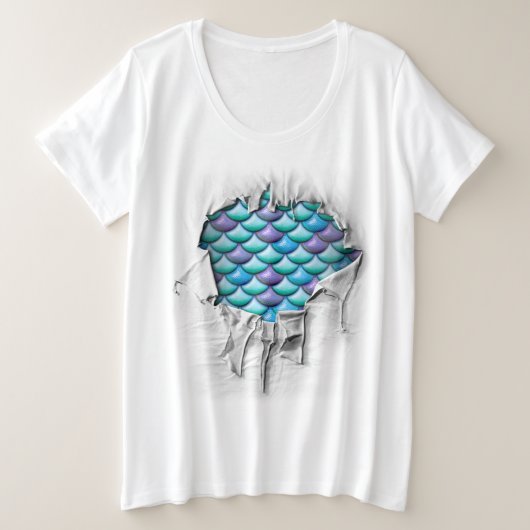 Mermaid Scales Große Größe T-Shirt (Design vorne)