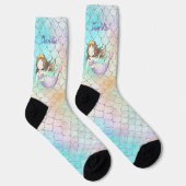 Mermaid Scales Imitate Glitzer Individuelle Name S Socken (Rechts)