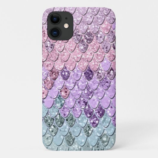 Mermaid Scales mit Unicorn Girls Glitzer #1 Case-Mate iPhone Hülle (Rückseite)