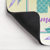 Mermaid Scales Monogram | Wasserfarbe Ombre Floral Mousepad (Ecke)