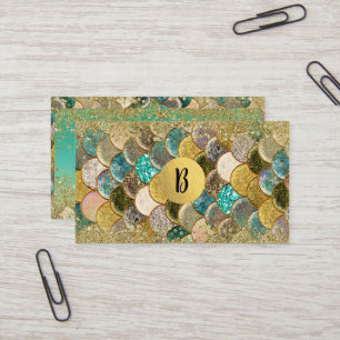 Mermaid Scales Multicolor Glitter Glam Trendy Visitenkarte