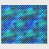 Mermaid Scales Muster Blue ID600 Geschenkpapier (Flach)