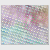Mermaid Scales Pastel Gold Metallic Pink Geschenkpapier (Flach)