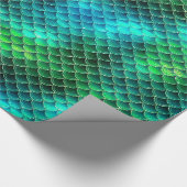 Mermaid Scales Pattern Green ID600 Geschenkpapier (Ecke)