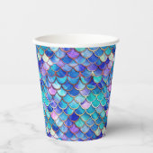 Mermaid Scales Pattern Little Girls Birthday Party Pappbecher (Vorderseite)