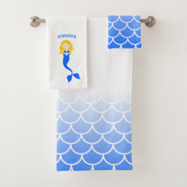 Mermaid Scales Personalisiert Bath Handtuch Set