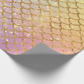 Mermaid Scales Pink Lila Gold Grün Geschenkpapier (Ecke)