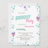 Mermaid Scales Schwanz Sea Summer Birthday Party Einladung (Vorderseite)