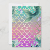 Mermaid Scales Schwanz Sea Summer Birthday Party Einladung (Rückseite)