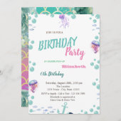 Mermaid Scales Schwanz Sea Summer Birthday Party Einladung (Vorne/Hinten)