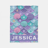 Mermaid Scales Seashell Pattern Fantasy Fleecedecke (Vorderseite)