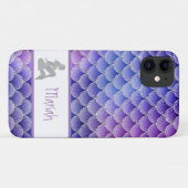 *~* Mermaid Scales Silver Glitzer Lila Blue Case-Mate iPhone Hülle (Rückseite (Horizontal))