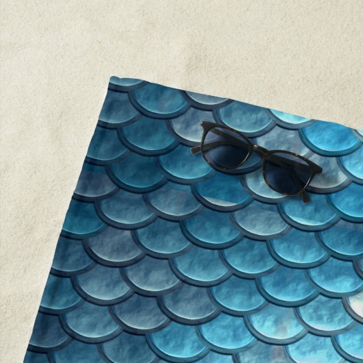 Mermaid Scales Turquoise Strandtuch (Beispiel)
