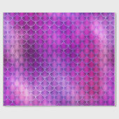 Mermaid Scales Unicorn Metallic Blue Fuchsia Pink Geschenkpapier (Flach)
