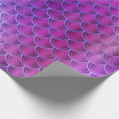 Mermaid Scales Unicorn Metallic Blue Fuchsia Pink Geschenkpapier (Ecke)