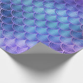 Mermaid Scales Unicorn Metallic Blue Navy Pink Geschenkpapier (Ecke)