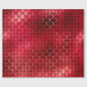 Mermaid Scales Unicorn Metallic Burgundy Rose Pink Geschenkpapier (Flach)