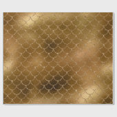 Mermaid Scales Unicorn Metallischer Glitzer Gold S Geschenkpapier (Flach)