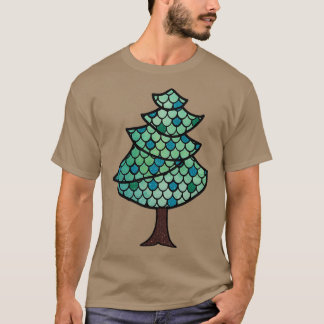Mermaid Scales Weihnachtsbaumdesign mit Glitzer T-Shirt
