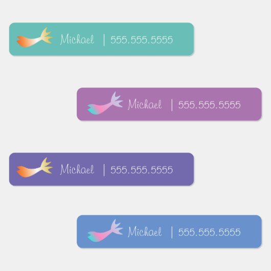 Mermaid School Class Lunch Name Number Labels Etiketten (Gruppe)