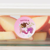 Mermaid School Pink Blue Niedlich Etiketten (Befestigt)