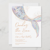 Mermaid Schwanz 1. Geburtstag Einladung (Vorderseite)