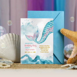 Mermaid Schwanz Baby Girl Thema Geburtstagsparty Einladung