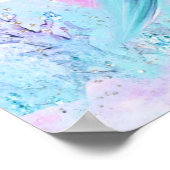 Mermaid Schwanz Baby Shower Signs Poster (Ecke)