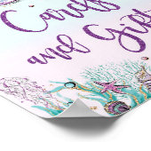 Mermaid Schwanz Birthday Baby Duschkarten und Gesc Poster (Ecke)