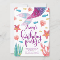 Mermaid Schwanz Birthday Einladung