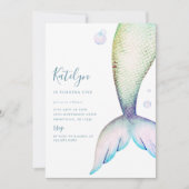 Mermaid Schwanz Birthday Einladung (Vorderseite)