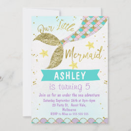 Mermaid Schwanz Birthday Einladung